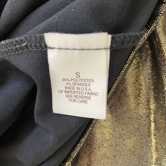 Dress The Population Mini Dress Women Small Gold Metallic Cyberpunk Futuristic - Picture 13 of 13